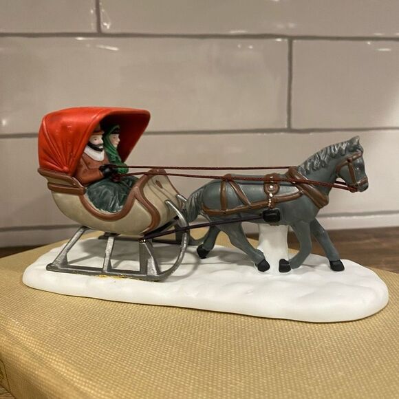 Department 56 One Horse Open Sleigh Heritage Village #5982-0 Accessory - Picture 7 of 10